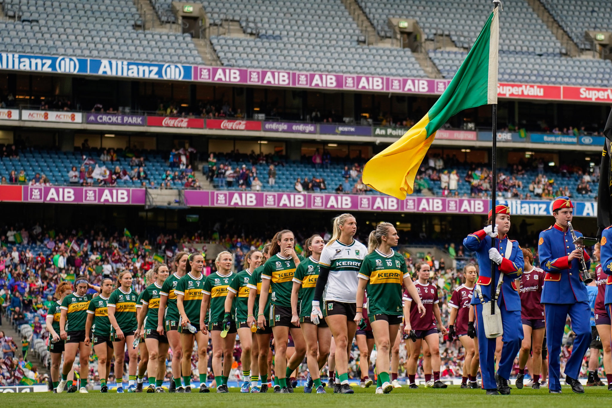 Kerry parade around Croke Park before Kerry v Galway in the TG4 LGFA All-Ireland Ladies Senior Football Championship Final at Croke Park, Dublin