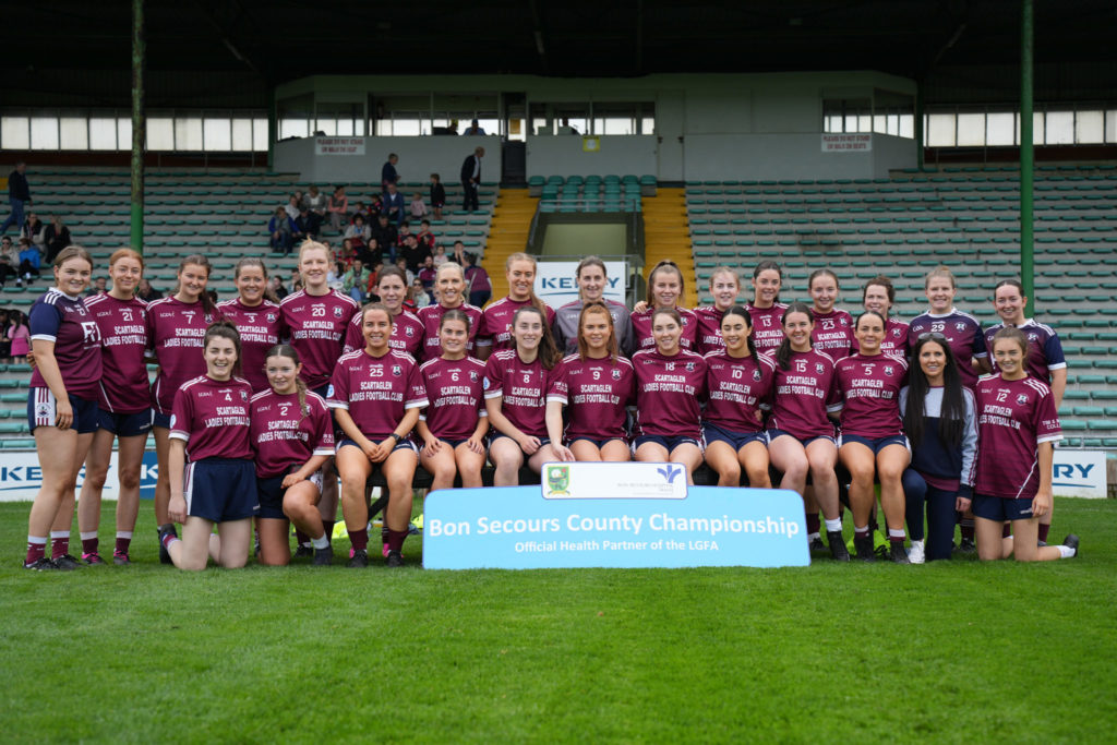 Scartaglin LGFA Squad Photo ahead of the Bons Secours Ladies Intermediate County Championship | Photo by David Corkey Radio Kerry Sport