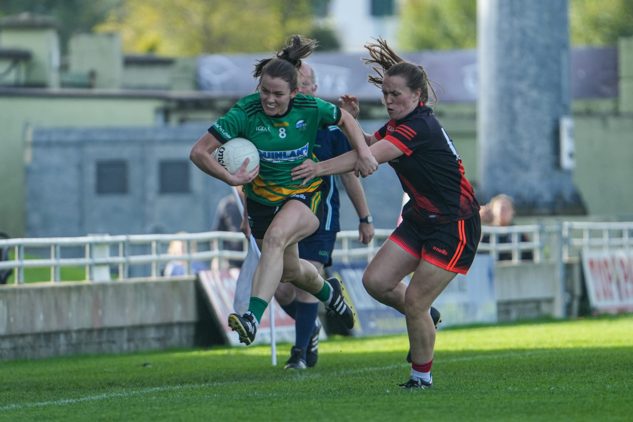 Southern Gaels LGFA's Anna Galvin in action against Finuge/St. Senans in the Bons Secours Ladies Senior Football Championship Final | Photo by David Corkey Radio Kerry Sport