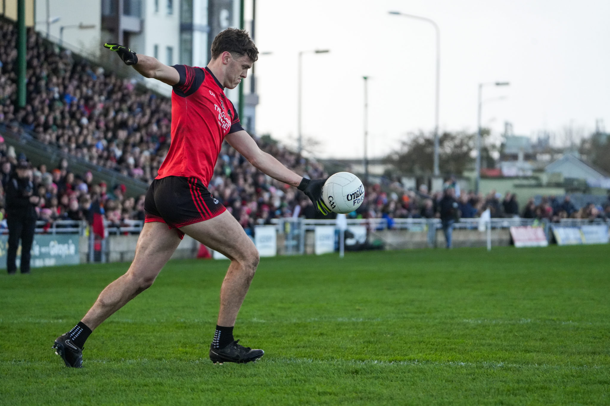 David Clifford of Fossa takes a free kick against Milltown/Castlemaine in the Kerry Petroleum Intermediate Club Football Championship Final | Photo by David Corkey Radio Kerry Sport